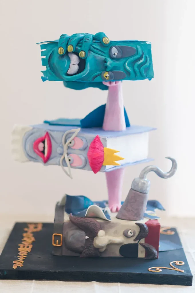 Custom cake design showcasing artistic cake decorating skills